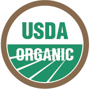 USDA Organic logo with green text and brown border